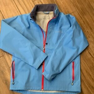 Vineyard Vines Light Blue Jacket with Red Zippers